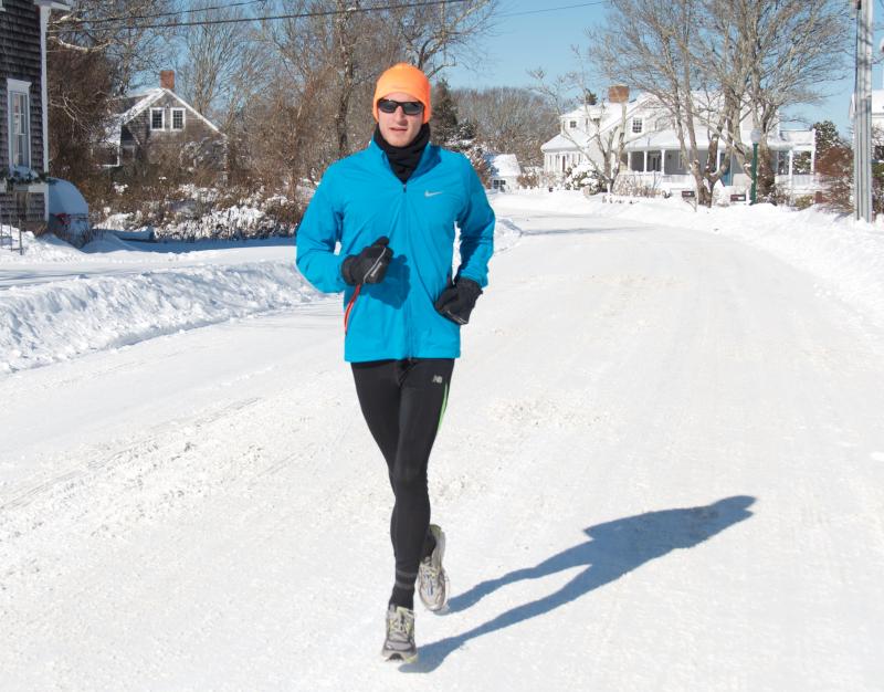 Tim Bolick doesn't let the cold weather or snow keep him from training. “It's just my normal training routine,” he said. BY GEORGIA SPARLING